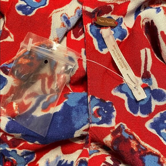 Free People Glow Up Mini Dress Floral Red 6 - Picture 5 of 8